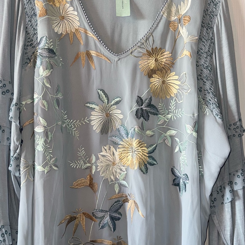 Anthropologie Tiny brand floral embroidered top 3X NWT - Picture 4 of 10